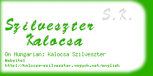 szilveszter kalocsa business card